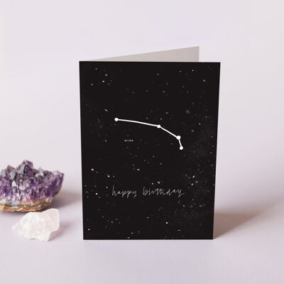 Carta di compleanno dello zodiaco Ariete | 21 marzo - 19 aprile