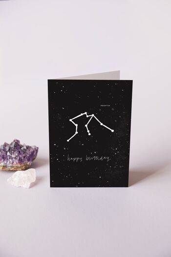 Carte d'anniversaire du zodiaque Verseau | 20 janvier - 18 février 2