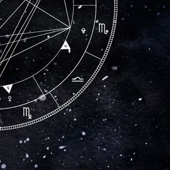 Astrologie Natal Naissance Graphique Imprimer | Cadeau du zodiaque monochrome personnalisé A3 - Obsidienne - Sans cadre 2