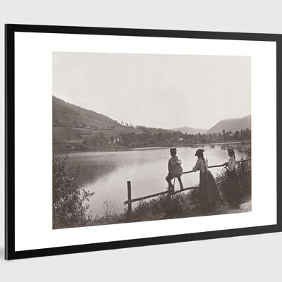 Vecchia foto di campagna in bianco e nero n°12 alu 30x45cm
