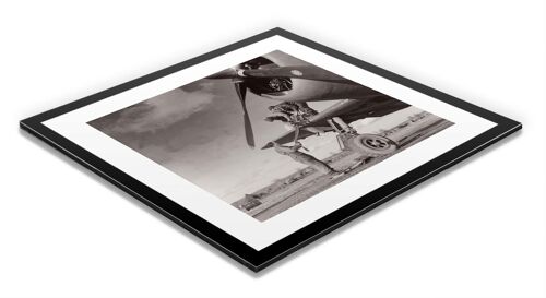 Photo ancienne noir et blanc avion n°12 alu 70x70cm