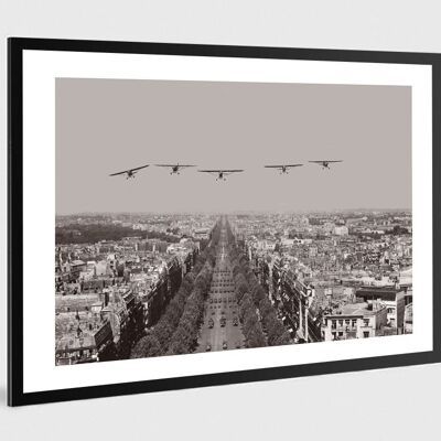 Antigua foto en blanco y negro avión n°14 alu 40x60cm