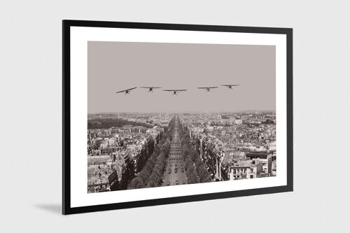 Photo ancienne noir et blanc avion n°14 alu 60x90cm