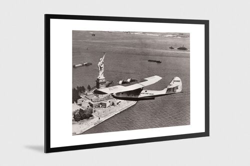 Photo ancienne noir et blanc avion n°21 alu 30x45cm