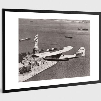 Photo ancienne noir et blanc avion n°21 alu 30x45cm