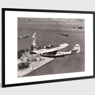 Old black and white photo airplane n°21 alu 70x105cm