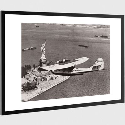 Photo ancienne noir et blanc avion n°21 alu 70x105cm