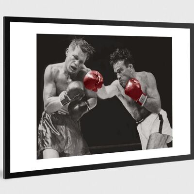 Photo ancienne couleur boxe n°68 alu 30x45cm