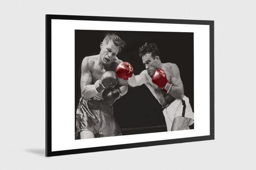 Photo ancienne couleur boxe n°68 alu 40x60cm