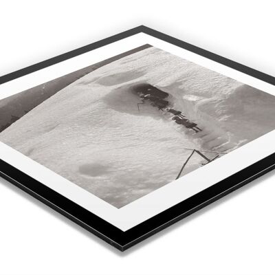 Vecchia foto in bianco e nero montagna n°26 alu 30x30cm