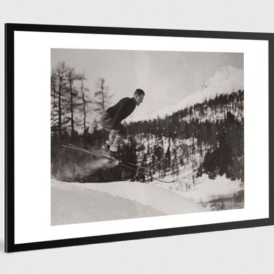 Vecchia foto in bianco e nero montagna n°78 alu 30x45cm