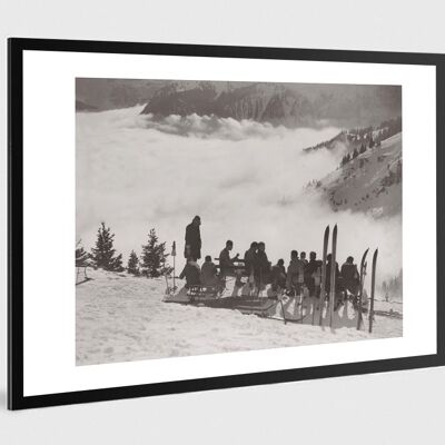 Old black and white photo mountain n°88 alu 30x45cm