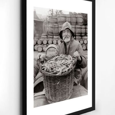 Photo ancienne noir et blanc pêche n°81 alu 30x45cm