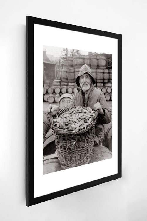 Photo ancienne noir et blanc pêche n°81 alu 40x60cm
