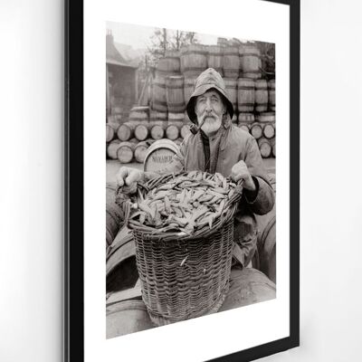 Photo ancienne noir et blanc pêche n°81 alu 40x60cm