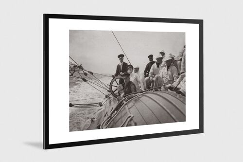 Photo ancienne noir et blanc bateau n°30 alu 30x45cm