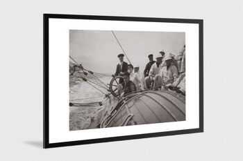 Photo ancienne noir et blanc bateau n°30 alu 30x45cm 1