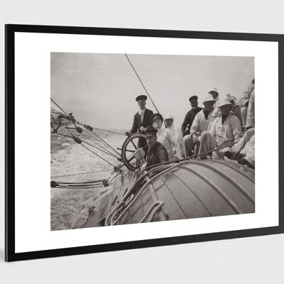 Photo ancienne noir et blanc bateau n°30 alu 70x105cm