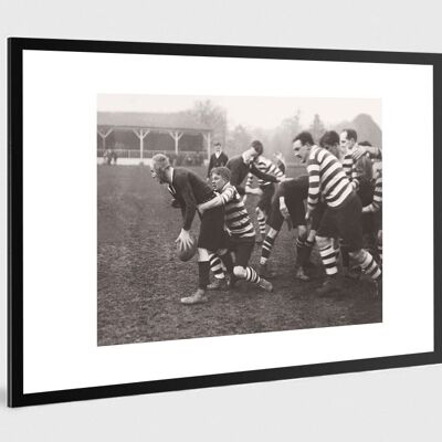 Altes Schwarz-Weiß-Foto Rugby Nr. 07 Alu 40x60cm