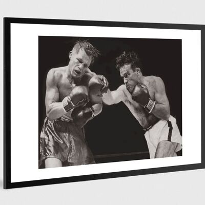 Photo ancienne noir et blanc boxe n°68 alu 60x90cm