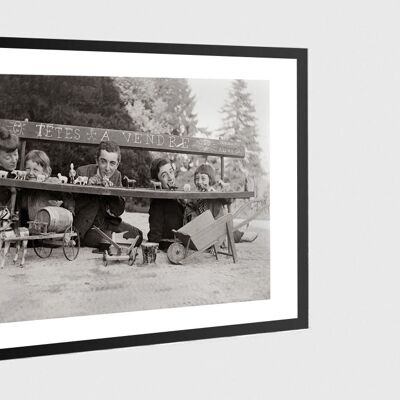Antigua foto infantil en blanco y negro n°19 aluminio 60x90cm