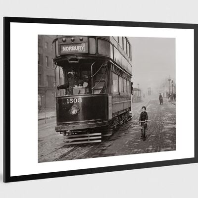 Vecchia foto di città in bianco e nero n°02 alu 30x45cm