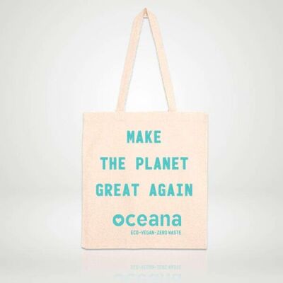 Sac fourre-tout en coton biologique Make the Planet Great Again