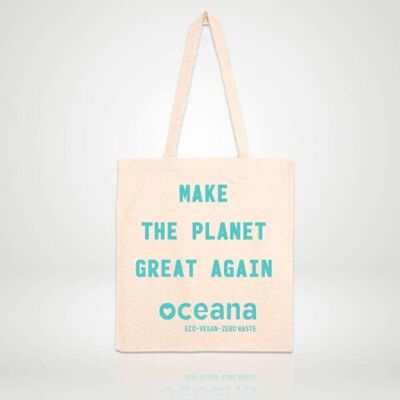 Organic Cotton Tote Bag Make the Planet Great Again