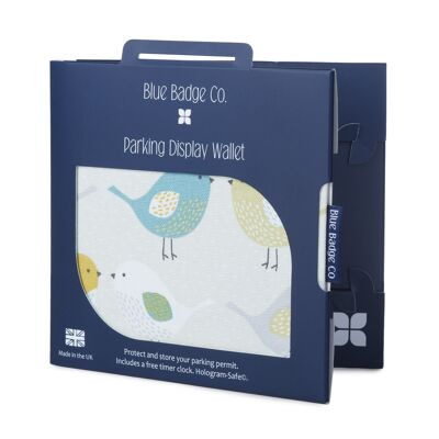 Disabled Blue Badge Parking Permit Wallet in Garden Birds