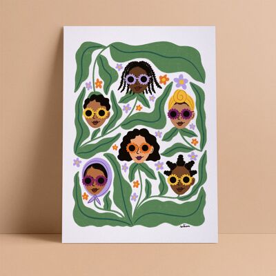 Flower Women Print A4