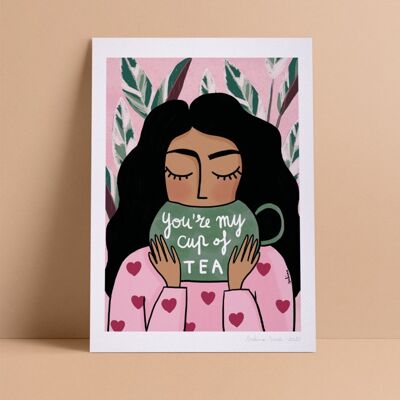 Cup of tea print A4