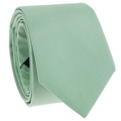 Cravate vert sauge en coton - Sorrente