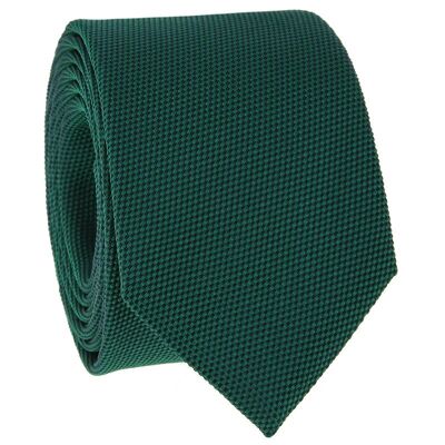 Cravate vert anglais en soie nattée - Saint-Honoré