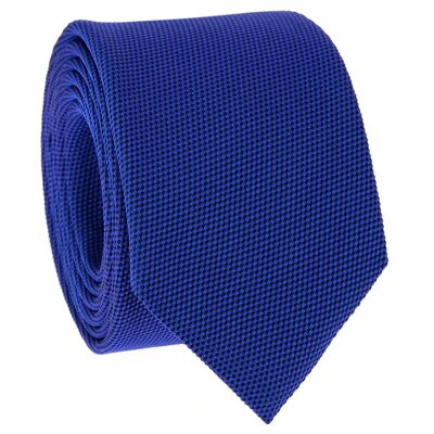 Cravate bleu cobalt en soie nattée - Saint-Honoré