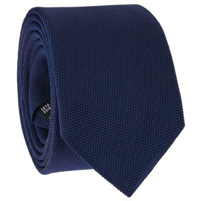 Cravate bleu marine en soie nattée - Saint-Honoré
