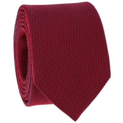 Cravate rouge en soie nattée - Saint-Honoré