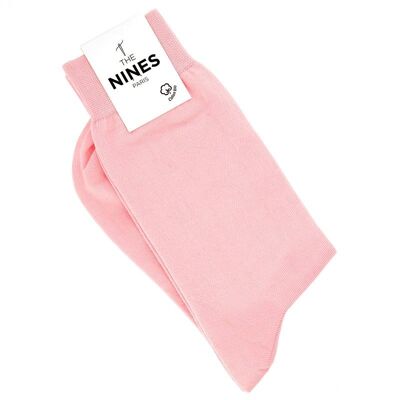 Chaussettes coton bio rose