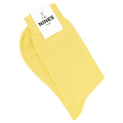 Chaussettes coton doux jaune paille