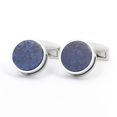 Boutons de manchettes ronds en lapis lazuli - Libreville