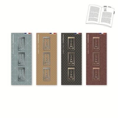 Assortment of 12 sets of 3 metal clip bookmarks - Paris