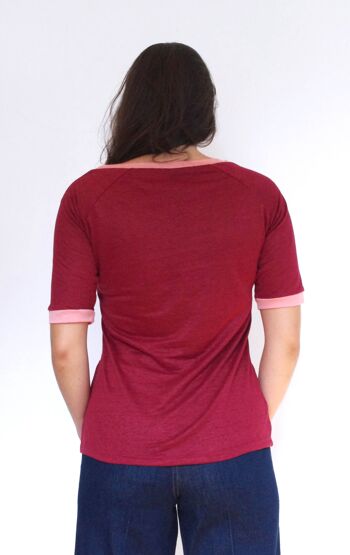 Top Charlie Bordeaux, noir et rose 4