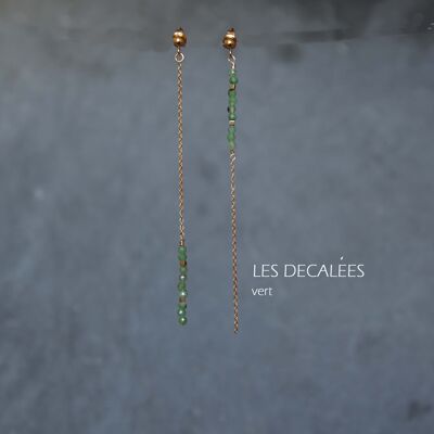 LES DECALES Green agates earrings