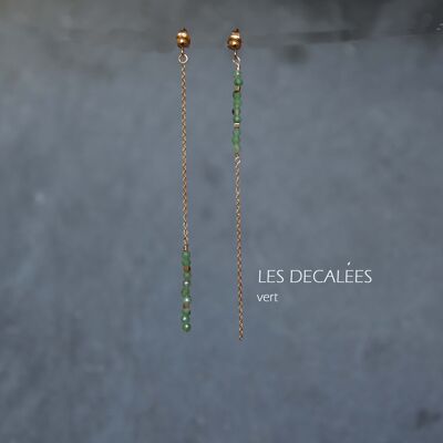 Boucles d'oreilles LES DECALES Agates vertes