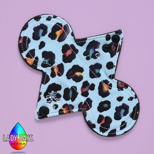 Reusable menstrual pad - panty liner - blue leopard