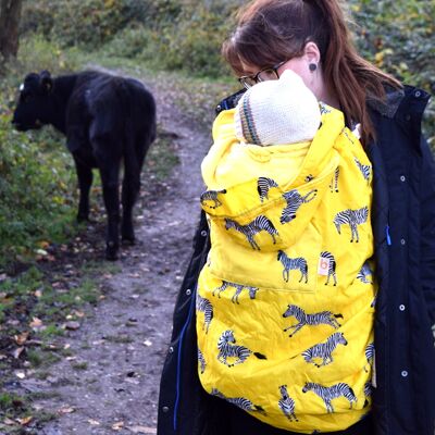 Babywearing cover yellow zebra