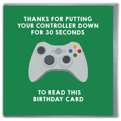Funny Birthday Card - Son/Daughter Gaming Green