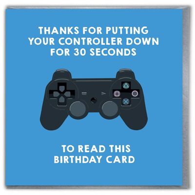 Funny Birthday Card - Son/Daughter Gaming Blue