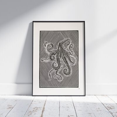 Octopus - Schwarz - A3-Druck