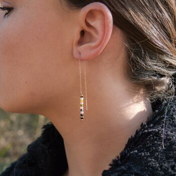 Boucles d'oreilles pendantes Lumia en pierres Tourmaline 3