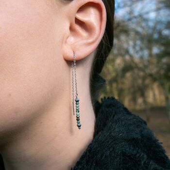 Boucles d'oreilles pendantes Lumia en pierres Turquoise Africain 2